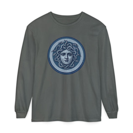 Mosaic Medusa Long Sleeve T-Shirt | Greek Mythology Gorgon Graphic Tee