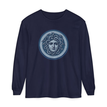 Mosaic Medusa Long Sleeve T-Shirt | Greek Mythology Gorgon Graphic Tee