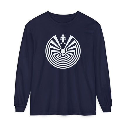 Man in the Maze Long Sleeve T-Shirt | Southwest Labyrinth Symbol