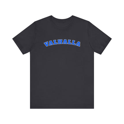 Valhalla Bold Blue Text T-Shirt | Norse Mythology Viking Unisex Tee | V7