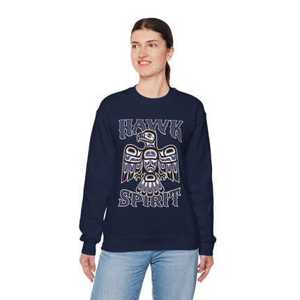 Hawk Spirit Native American Art Sweatshirt | Indigenous Eagle Pullover Sweatshirt