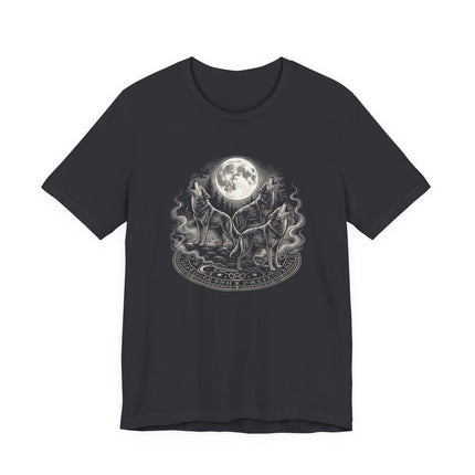 Wolf Moon Wilderness Spirit Tee - Howling Wolves Graphic
