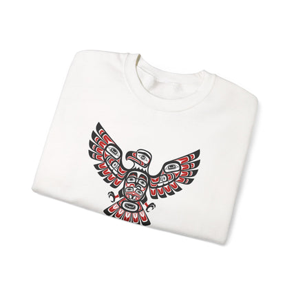 Native American style sweatshirt featuring a detailed eagle spirit tribal art graphic.