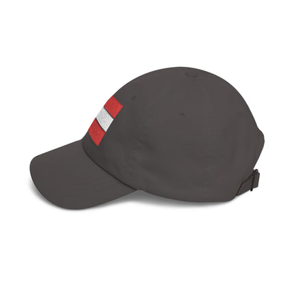 Embroidered Austrian flag baseball cap for national pride and casual wear.