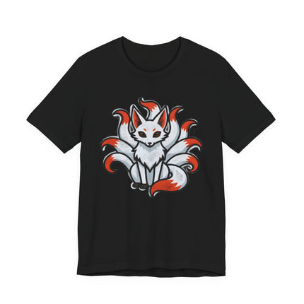 Nine Tailed Fox Kitsune T-Shirt | Japanese Mythology Spirit Fox Graphic Tee