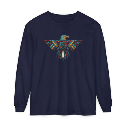 Thunderbird Long Sleeve T-Shirt | Geometric Mythic Bird Graphic Tee