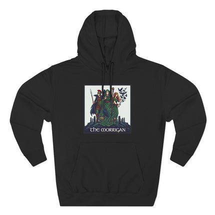 The Morrigan Celtic triple goddess graphic featuring Irish mythology art.