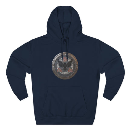 Norse Raven Shield Hoodie - Viking Mythology & Runic Symbols