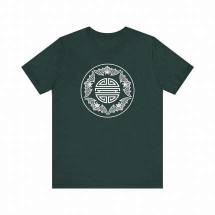 Chinese Five Blessings Bats T-Shirt With Central Shou Symbol | Unisex Tee V1