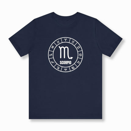 Scorpio Astrology Sign T-Shirt | Zodiac Symbol Text and Graphic Tee | V1