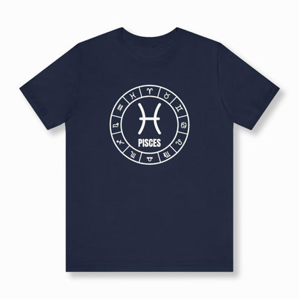 Pisces Sign Astrology T-Shirt | Zodiac Symbol Graphic and Text Tee | V1