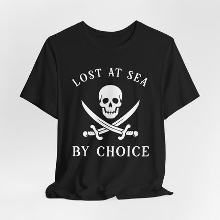 Lost At Sea By Choice Pirate Skull & Swords Graphic T-Shirt | V1