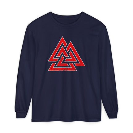 Valknut T-Shirt | Norse Triple-Triangle Symbol Long Sleeve Tee