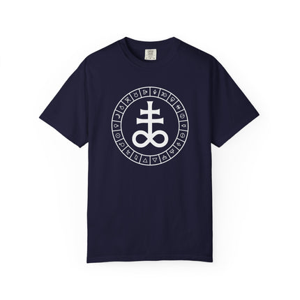 Occult Leviathan Cross Alchemical T-Shirt | Brimstone Symbol Graphic Tee