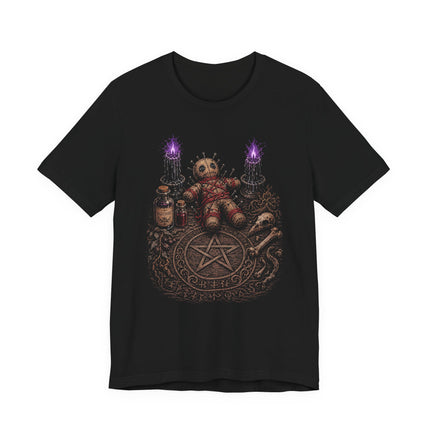 Dark Magic Ritual Table Graphic Tee - Occult Pentagram T-Shirt