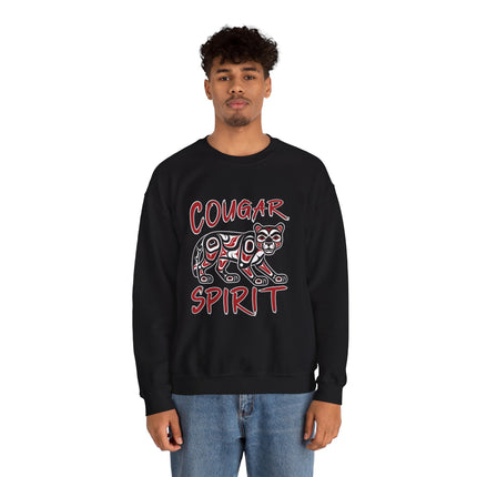 Cougar Spirit Indigenous Formline Art Sweatshirt | Native American Animal Sweatshirt