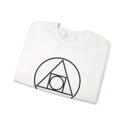 Philosopher's Stone alchemy symbol sweatshirt featuring sacred geometry designs on a unisex pullover.