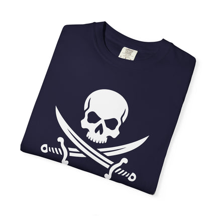 Jolly Roger Skull and Cutlass T-Shirt - Pirate Symbol Graphic Tee