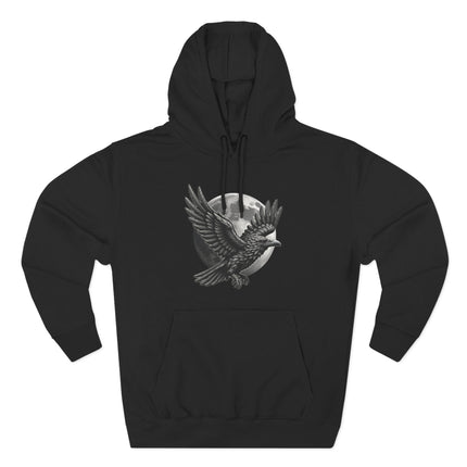 Raven with Moon Graphic Hoodie | Graphic Gothic Pullover V6