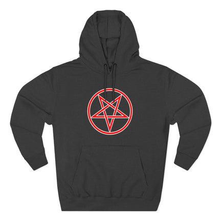 Inverted Pentagram Witchcraft Hoodie | Red Graphic Pentacle Unisex Pullover V5