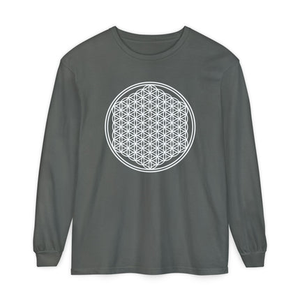 Flower of Life T-Shirt | Sacred Geometry Pattern Long Sleeve Tee