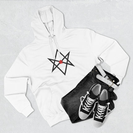 Unicursal Hexagram Hoodie | Thelemic Red Flower Unisex Pullover V2