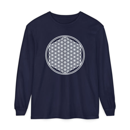 Flower of Life T-Shirt | Sacred Geometry Pattern Long Sleeve Tee