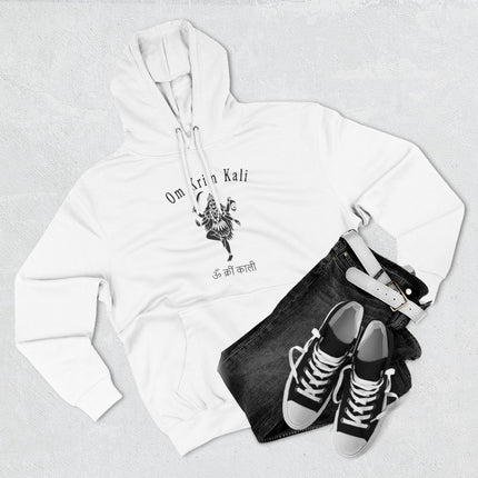 Om Krim Kali mantra hoodie featuring Goddess Kali graphic art and Hindu spiritual design.