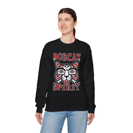 Bobcat Spirit Native American Art Sweatshirt | Indigenous Animal Pullover Sweatshirt