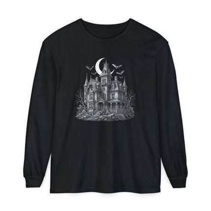 Haunted House T-Shirt | Gothic Horror Mansion Long Sleeve Tee