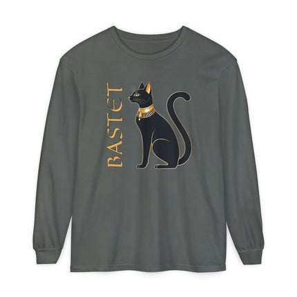 Bastet Cat Long Sleeve T-Shirt | Ancient Egyptian Goddess Graphic Tee