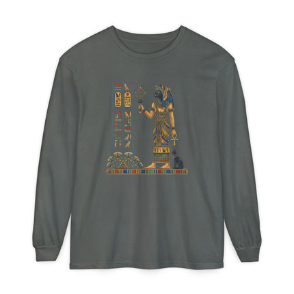 Bastet Egyptian Goddess Long Sleeve T-Shirt | Ancient Egypt Art Tee