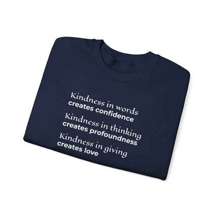 Lao Tzu quote sweatshirt featuring inspiring words on kindness, love, and profound confidence.