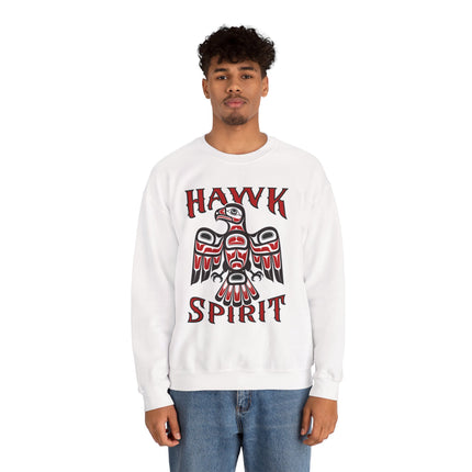 Hawk Spirit Native American Art Sweatshirt | Indigenous Eagle Pullover Sweatshirt
