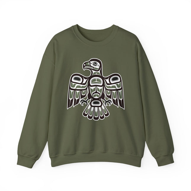 Indigenous Hawk Formline Art Sweatshirt | Pacific Northwest Unisex Pullover Sweatshirt