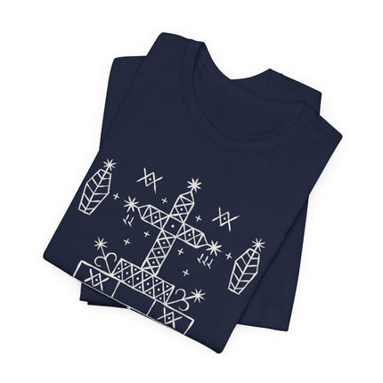Baron Samedi Veve T-Shirt | Mystic Cross Occult Symbol Tee