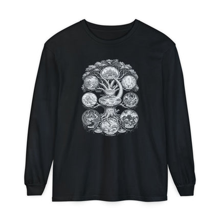 Nine Worlds Yggdrasil Long Sleeve T-Shirt | Norse World Tree Art