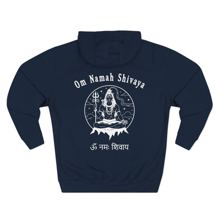 Lord Shiva Om Namah Shivaya mantra hoodie design featuring Hindu spirituality art.