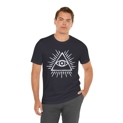 Eye of Providence graphic tee featuring the all-seeing eye within a triangle symbol.