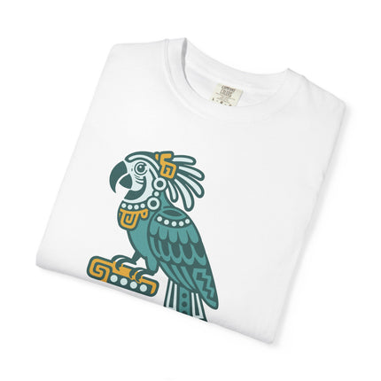Mayan Parrot T-Shirt | Green Mesoamerican Inspired Bird Graphic