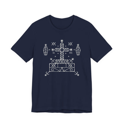 Baron Samedi Veve T-Shirt | Mystic Cross Occult Symbol Tee