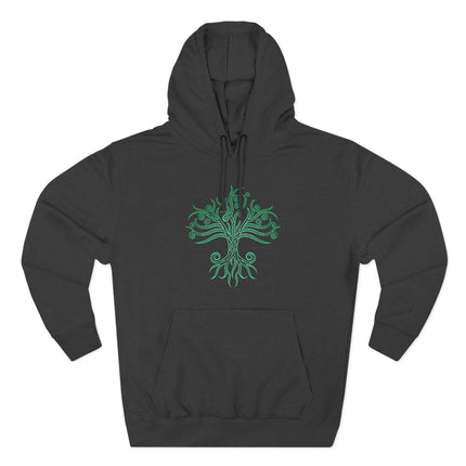 Green Celtic Tree of Life graphic featuring intricate knotwork design.