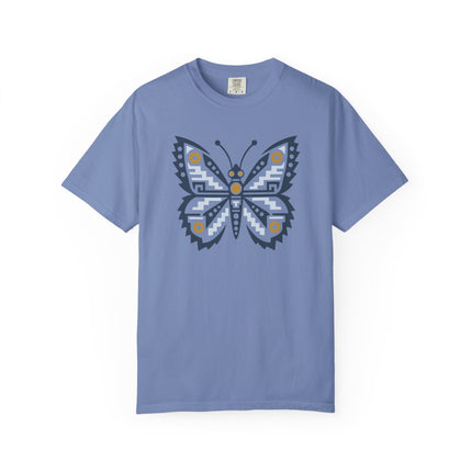 Aztec Butterfly T-Shirt | Red and Turquoise Geometric Wing Design Tee
