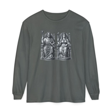 Zeus and Hera Long Sleeve T-Shirt | Greek Mythology Statue Art