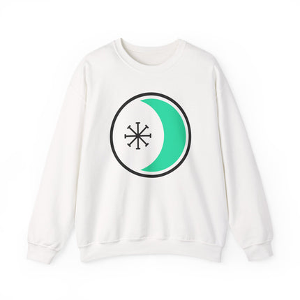 Seax Wicca Crescent Moon & Wheel Sweatshirt | Pagan Witchcraft Pullover Sweatshirt