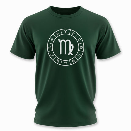 Virgo Symbol and All Zodiac Signs Wheel T-Shirt | Graphic Unisex Tee V2