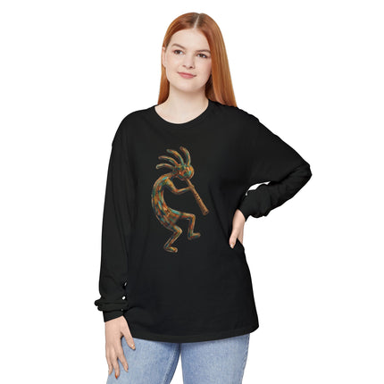 Kokopelli Flute Player Long Sleeve T-Shirt | Southwest Graphic