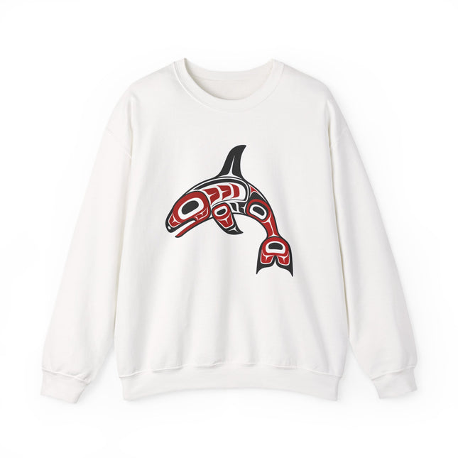 Orca Whale Indigenous Formline Art Sweatshirt | Pacific Northwest Pullover Sweatshirt