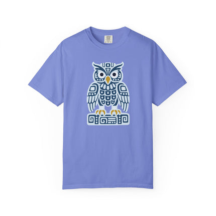 Mayan Owl T-Shirt | Warm Geometric Mesoamerican Bird Graphic Tee