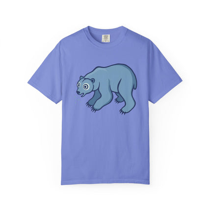 Goofy Blue Polar Bear Spitting Snow T-Shirt | Arctic Animal Tee